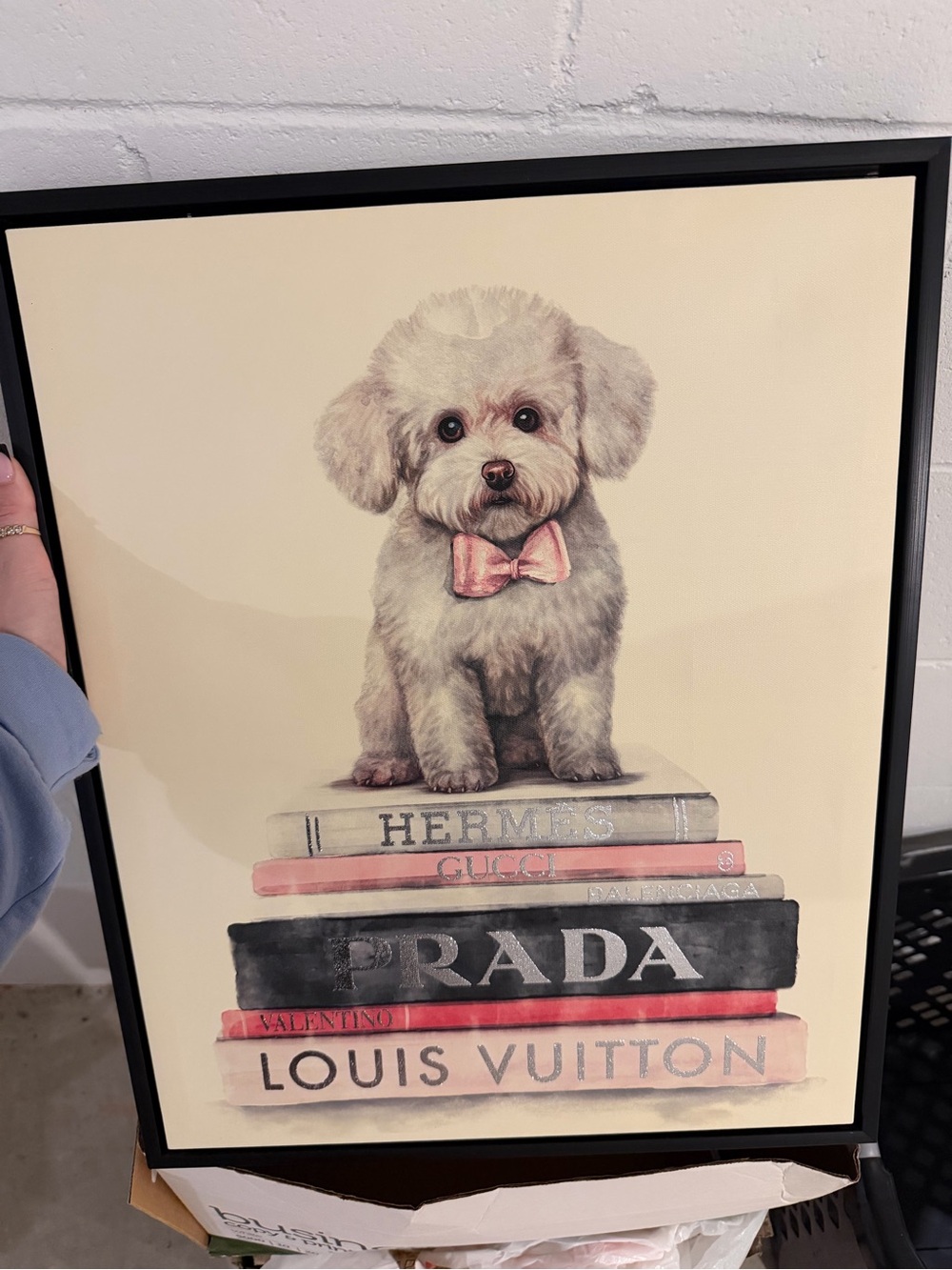 Hobby Lobby Cute Puppy Wall Art in Pink and Cream